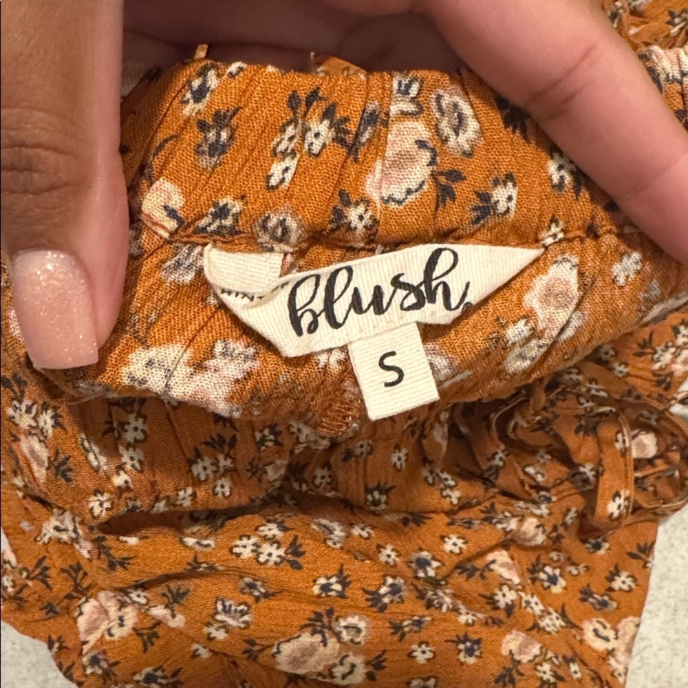 Mint of Blush Floral Two-Piece Orange Shorts Set - Picture 3 of 4